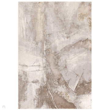 Stellar ST02 Modern Abstract Distressed Shimmer Hi-Low Textured Smooth Soft-Touch Polyblend Short Pile Beige/Grey/Cream Rug-Asiatic Carpets-Rug Love - The Most Loved Rug Store